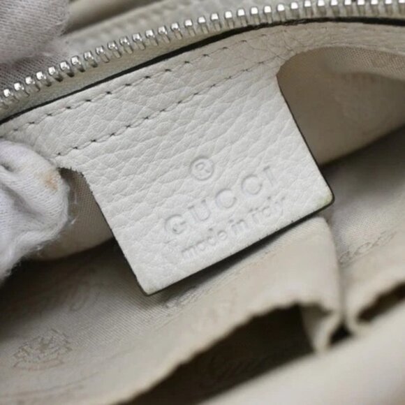 GUCCI Logo GG Pattern Bamboo Shoulder Bag Canvas Leather Brown White SHW 80EG214 - Picture 14 of 15